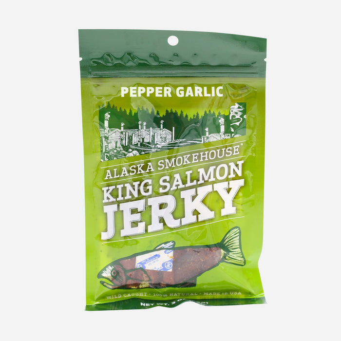 Alaska Smokehouse Pepper Garlic King Salmon Jerky 3oz