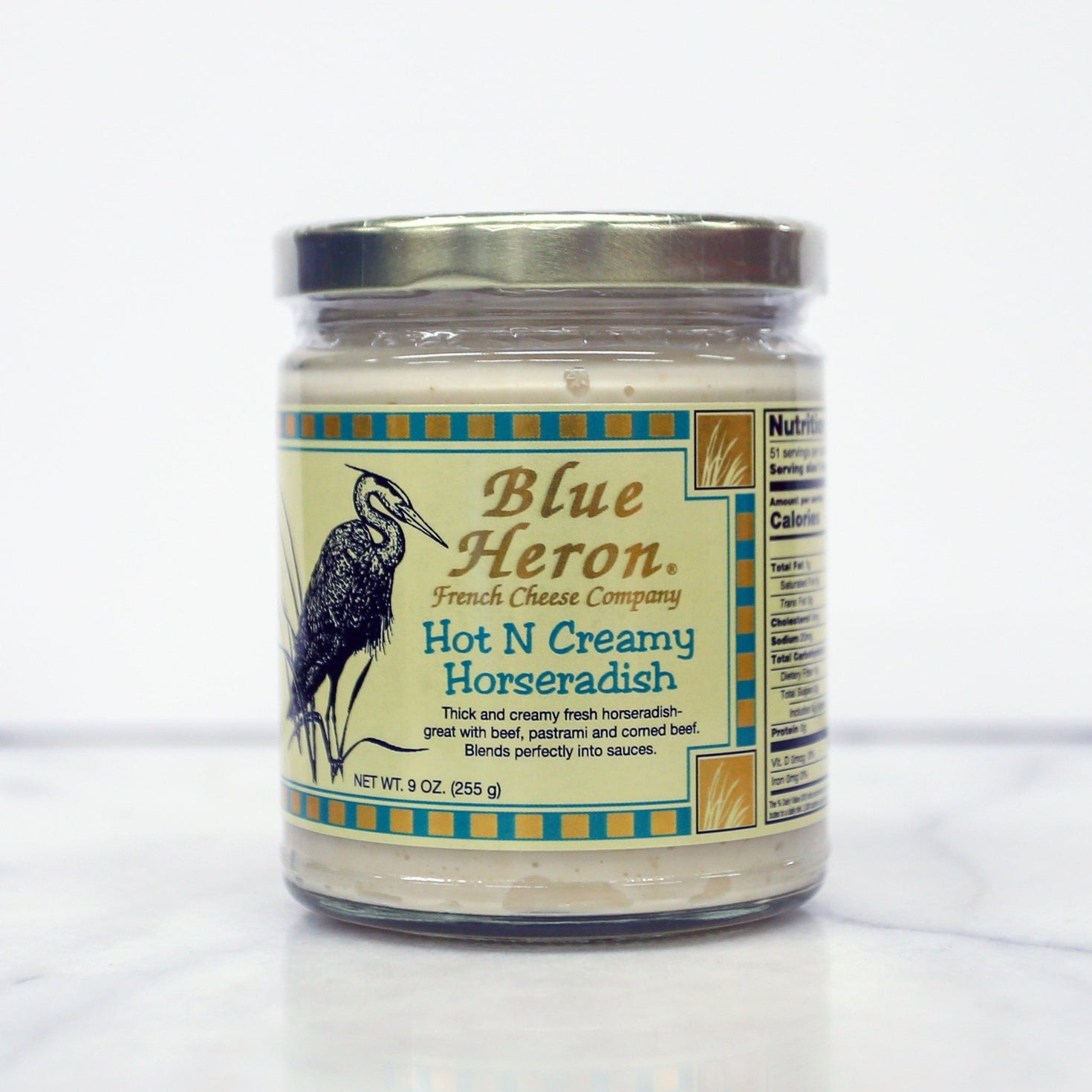 Blue Heron Mustard: Hot & Creamy Horseradish 9oz