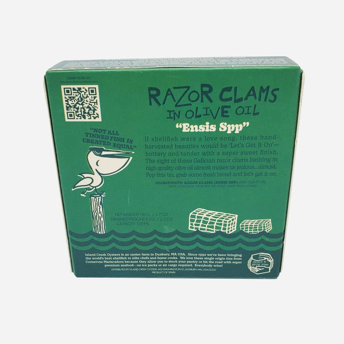 Island Creek Razor Clams in Olive Oil 3.7oz